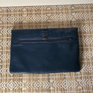Vintage Womens Navy Blue Snap Shut Wristlet Wallet Coin Purse